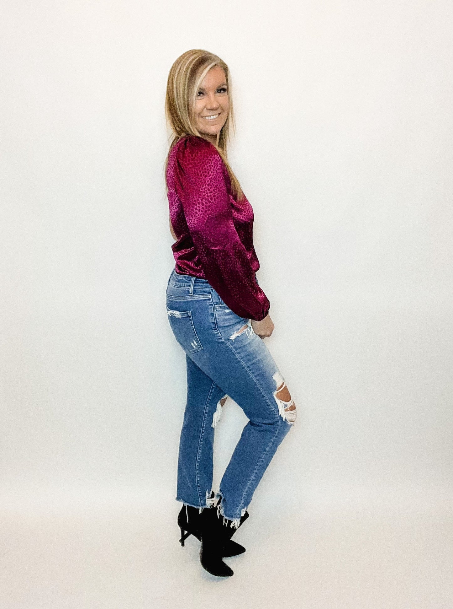 One Shoulder Satin Bodysuit - 1 small left