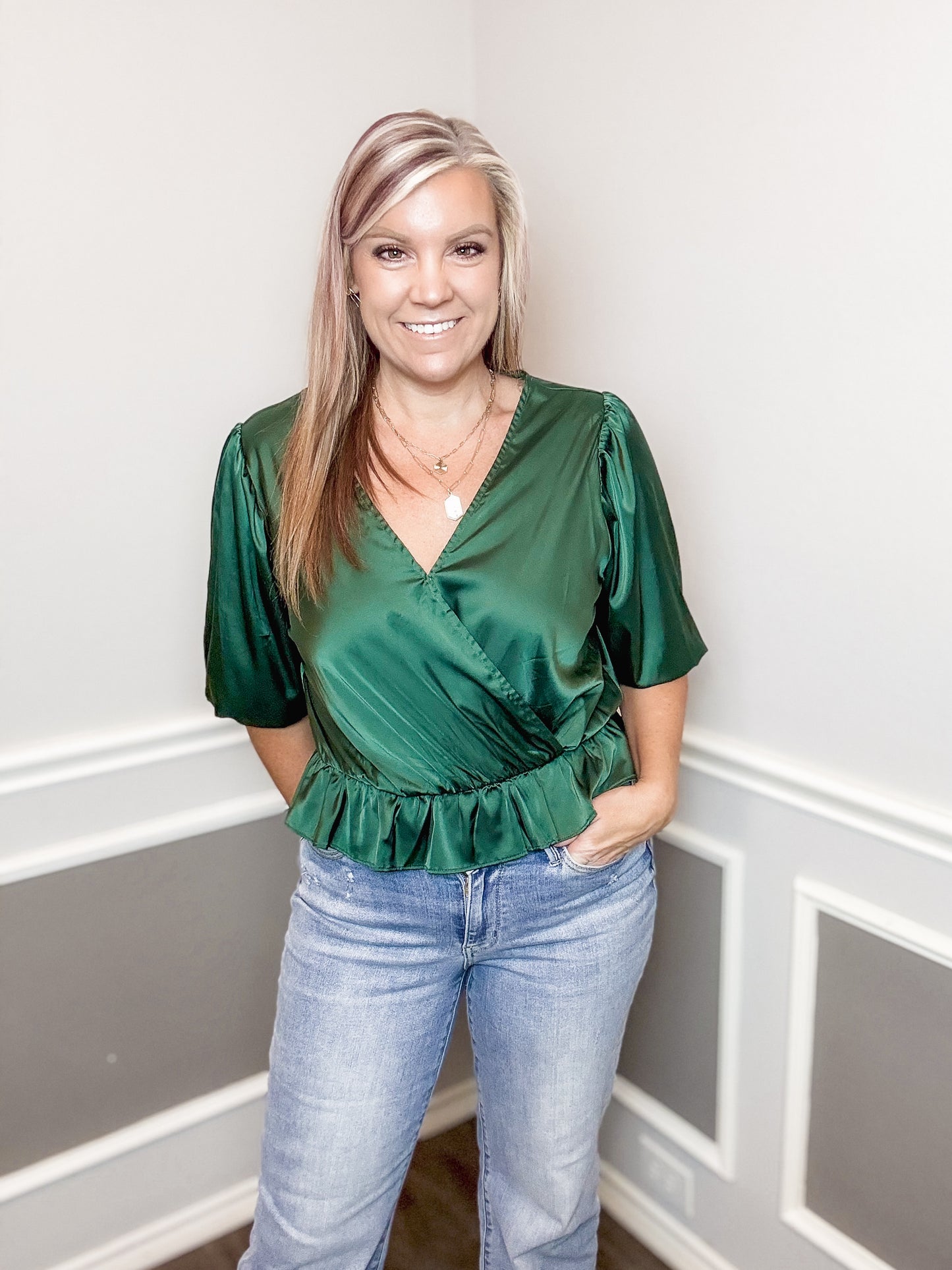 Satin Bodysuit |HUNTER GREEN| - 1 small left