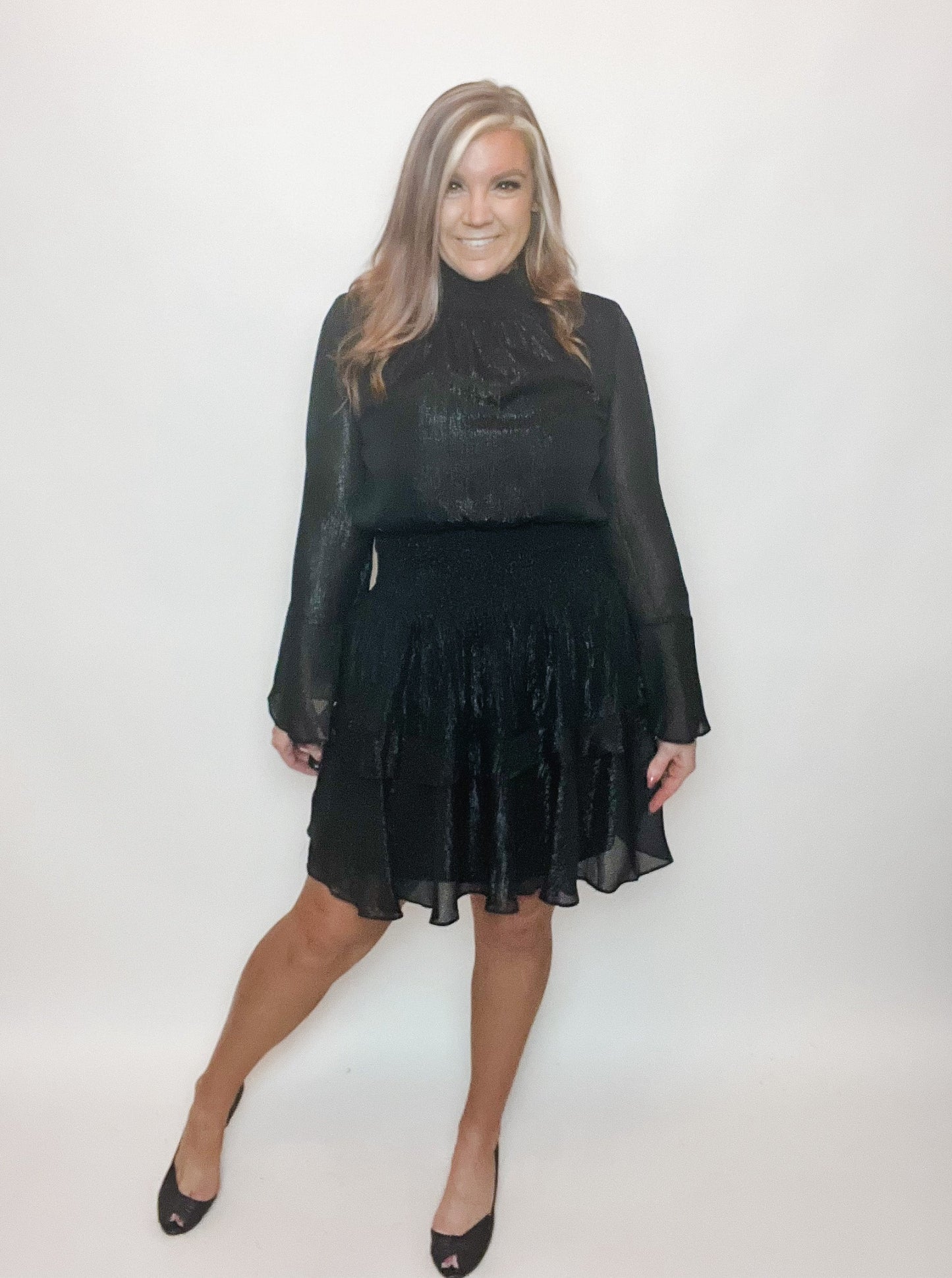 Metallic Tiered Dress - 1 large left