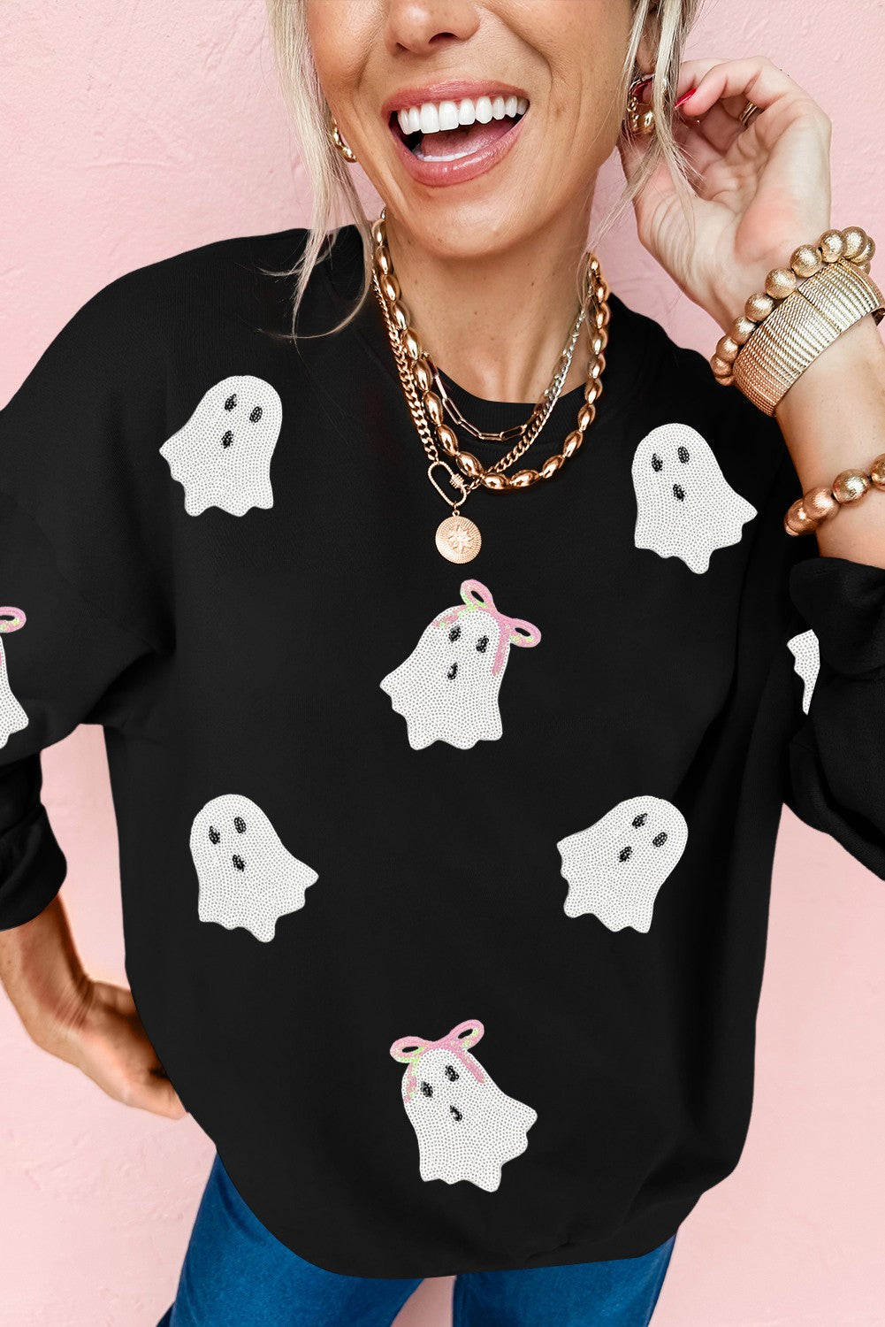 Sequin Ghosts Top