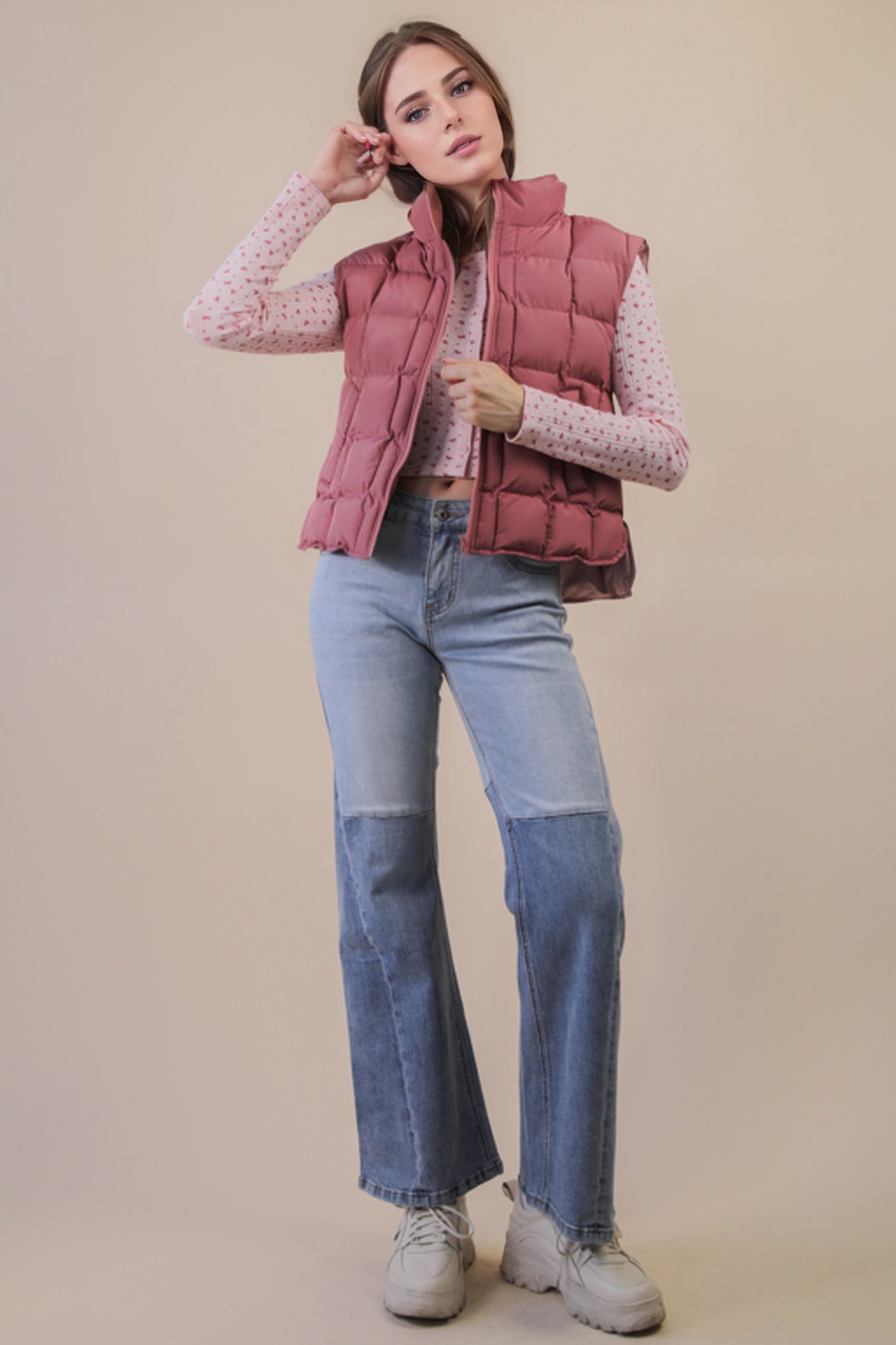 Solid Puffer Padded Vest