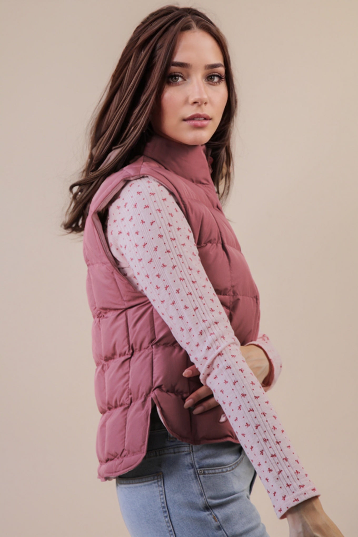 Solid Puffer Padded Vest