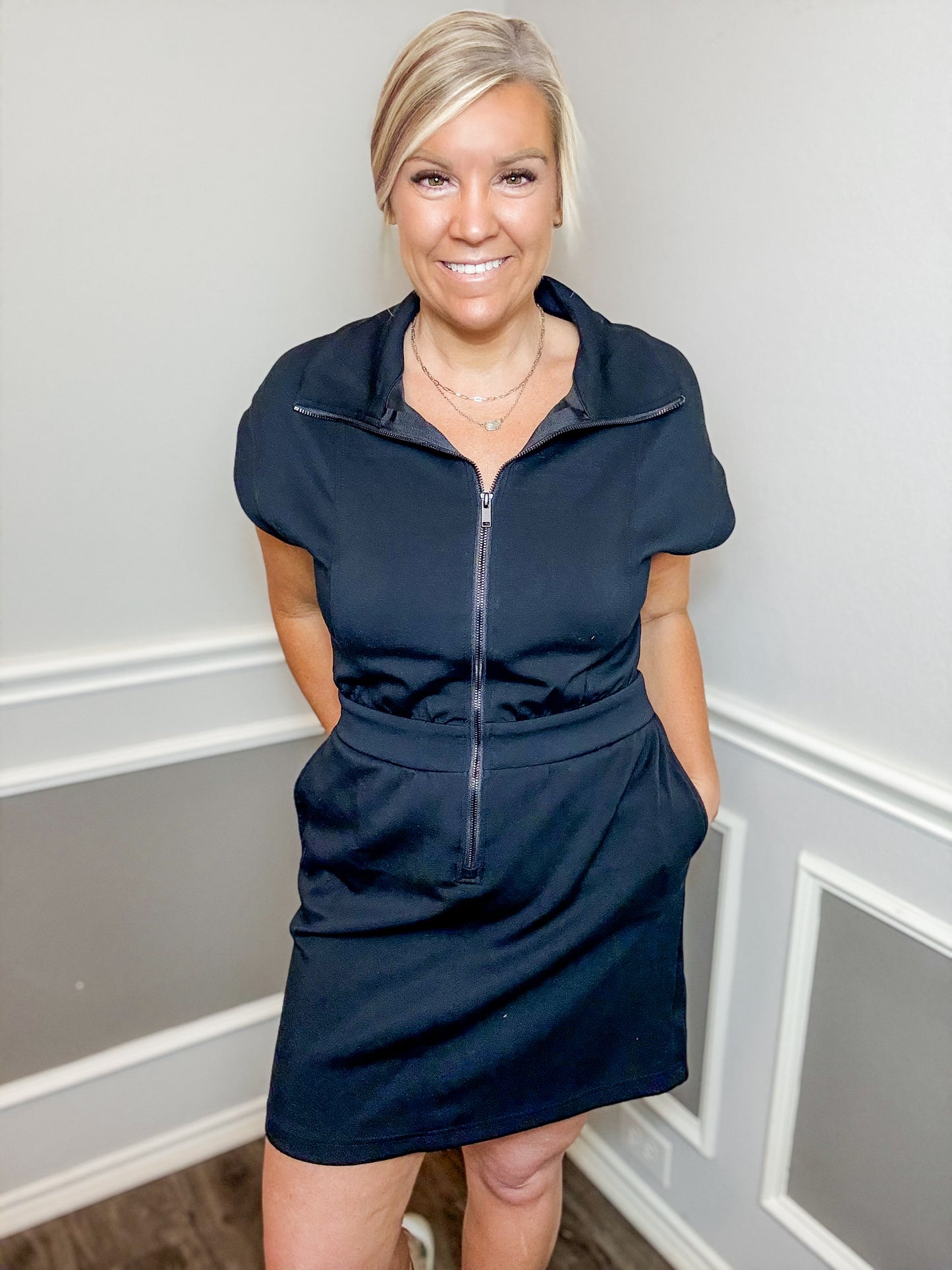 Scuba Luxe Mini Dress - 1 XS left