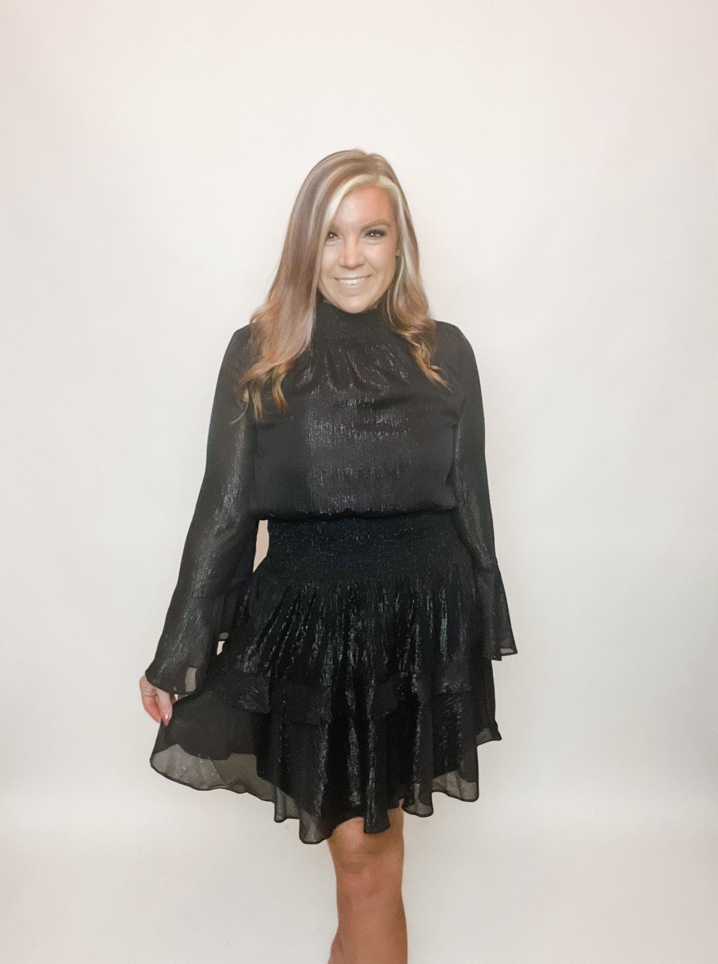 Metallic Tiered Dress - 1 large left