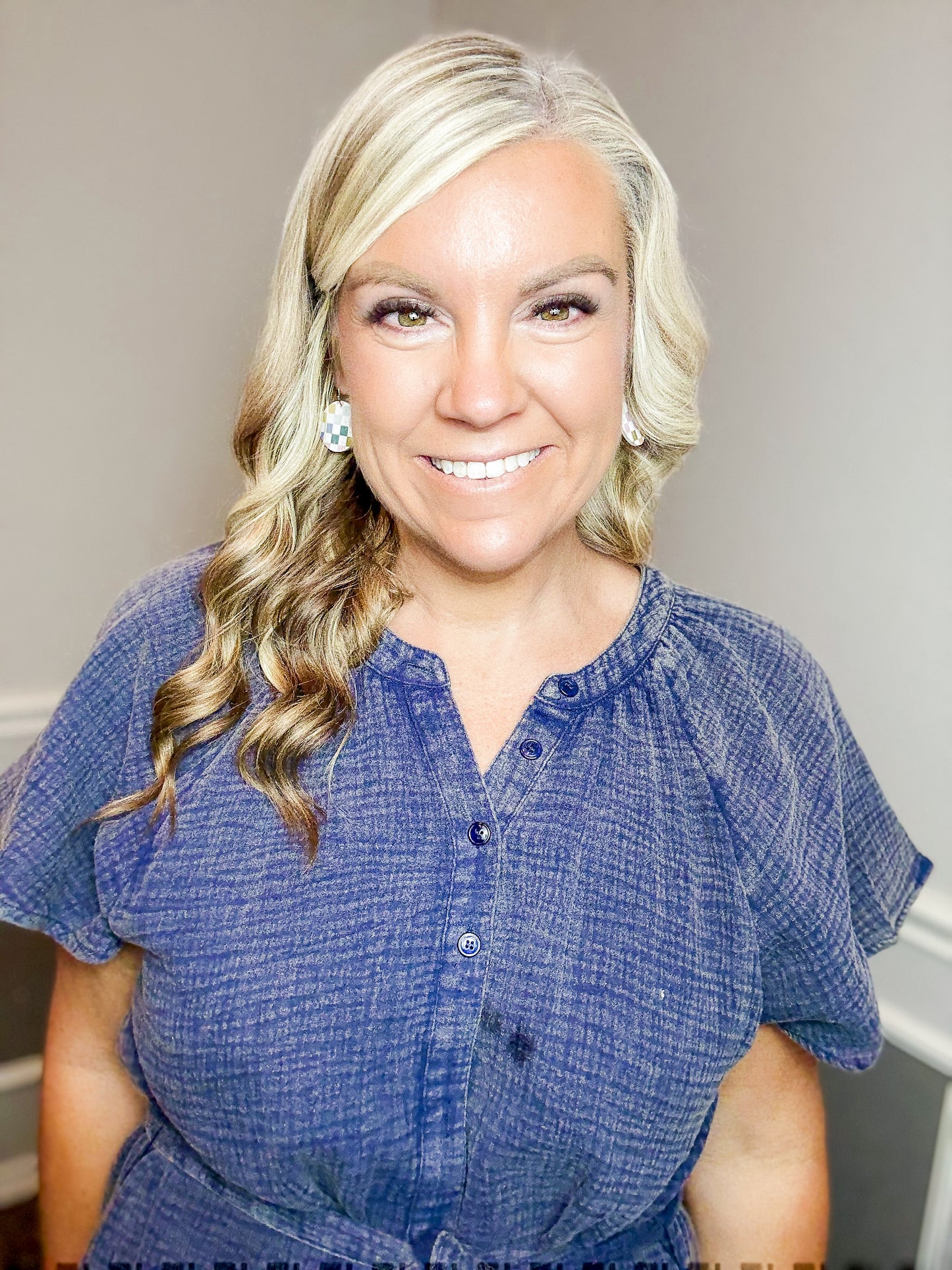 Candy Checkered Round Earrings