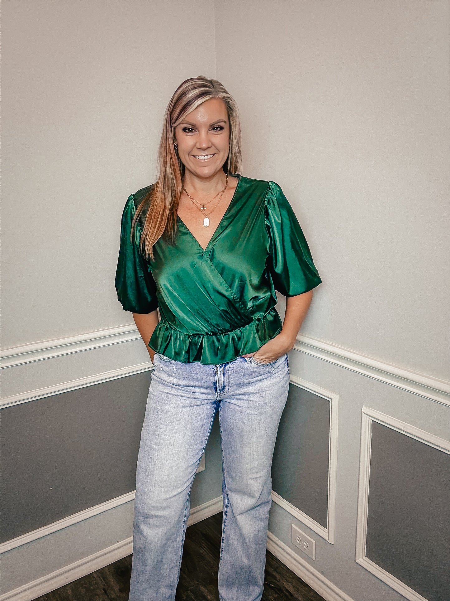 Satin Bodysuit |HUNTER GREEN| - 1 small left