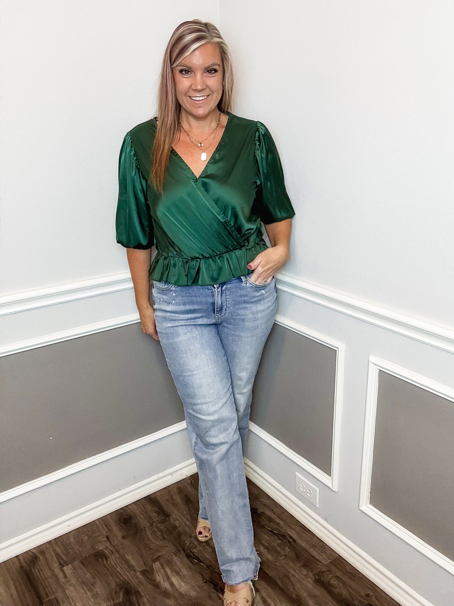 Satin Bodysuit |HUNTER GREEN| - 1 small left