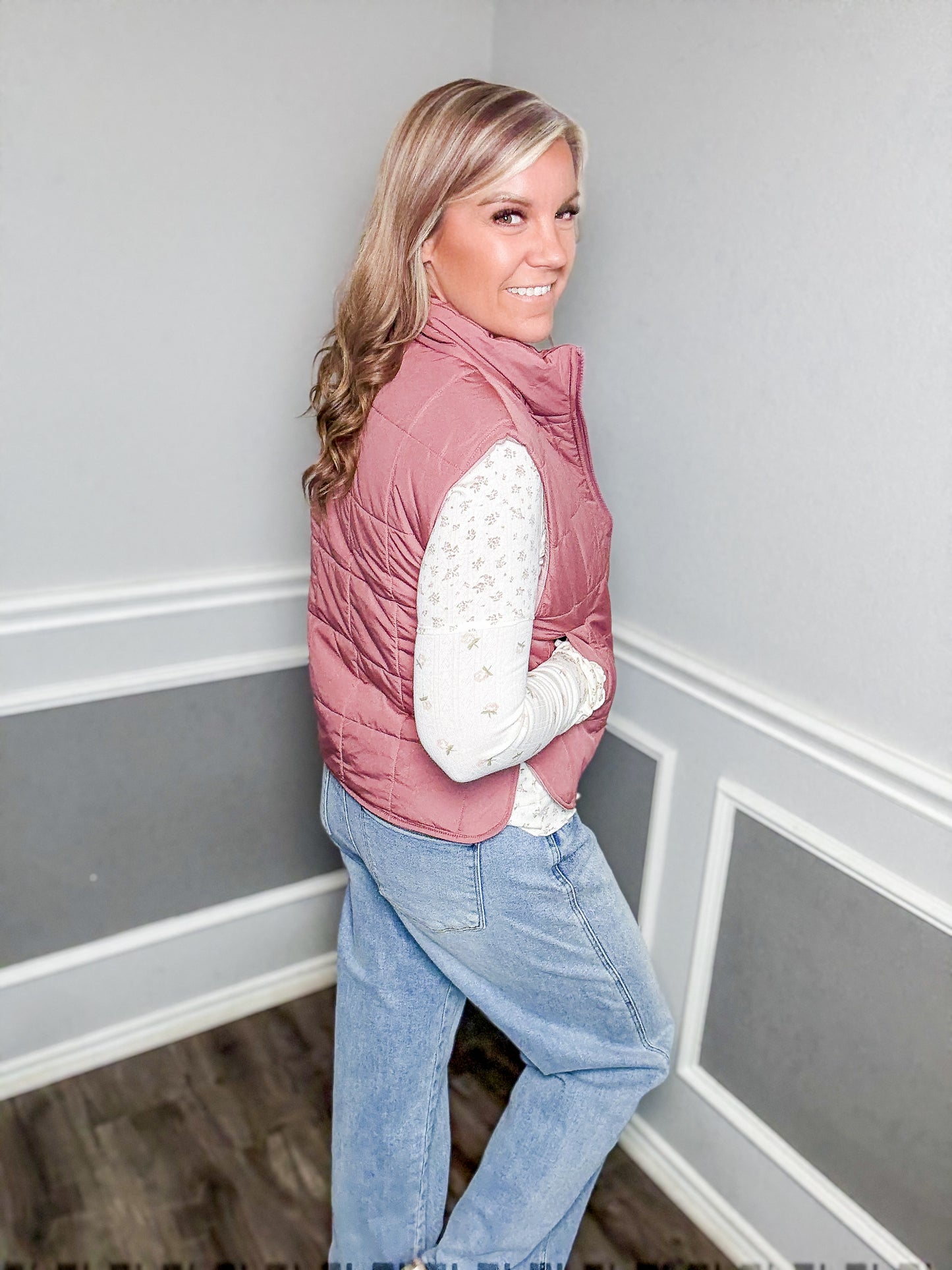 Solid Puffer Padded Vest