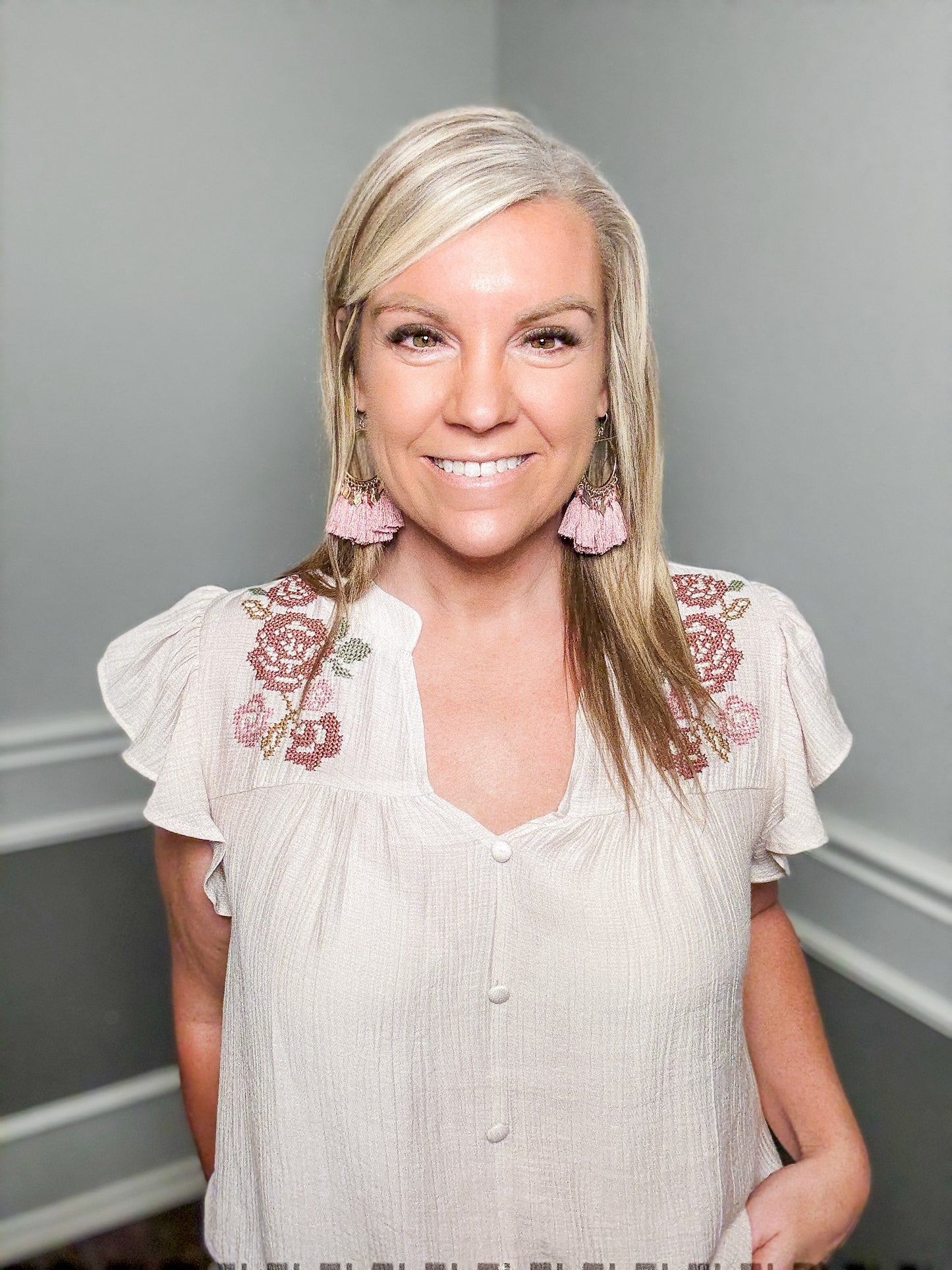 Tassel Hoop Earrings |MAUVE|