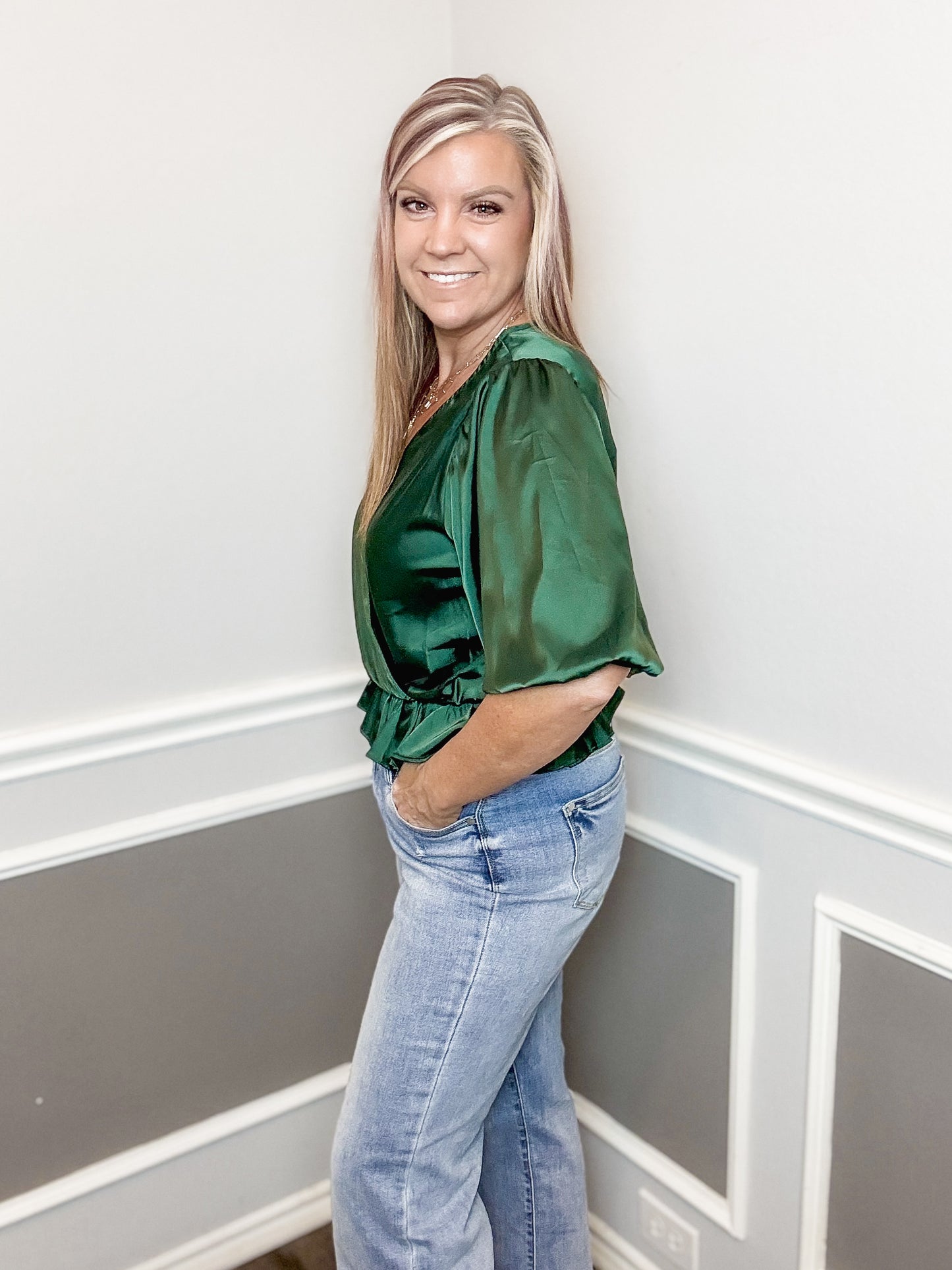 Satin Bodysuit |HUNTER GREEN| - 1 small left