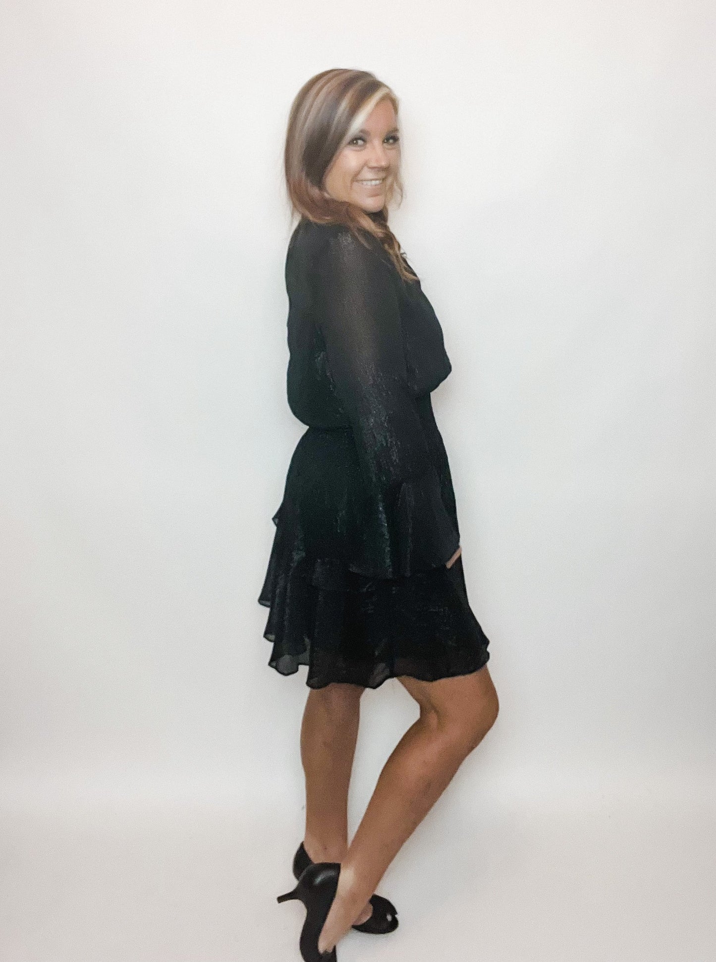 Metallic Tiered Dress - 1 large left