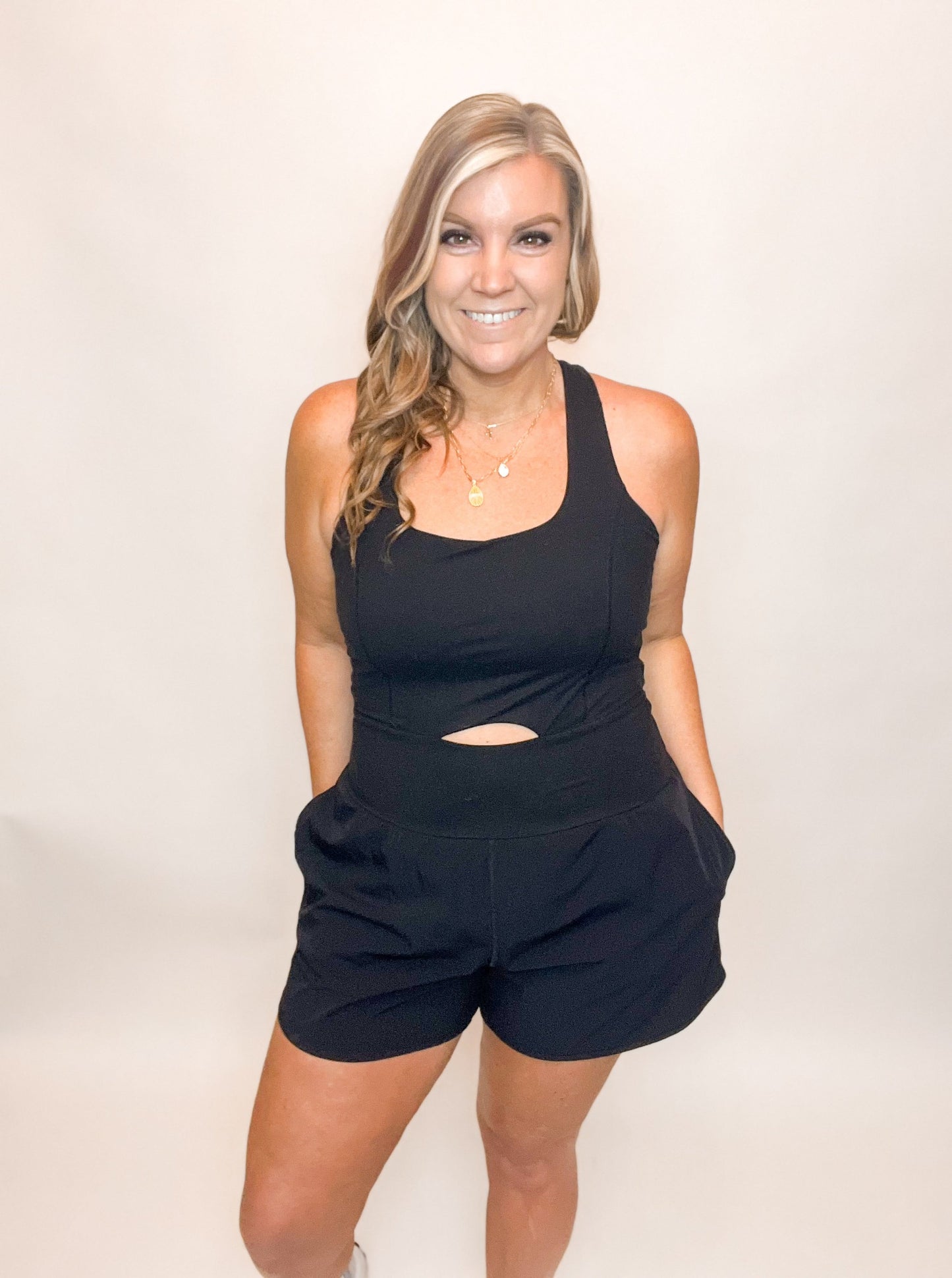 Butter Nylon Active Romper PLUS