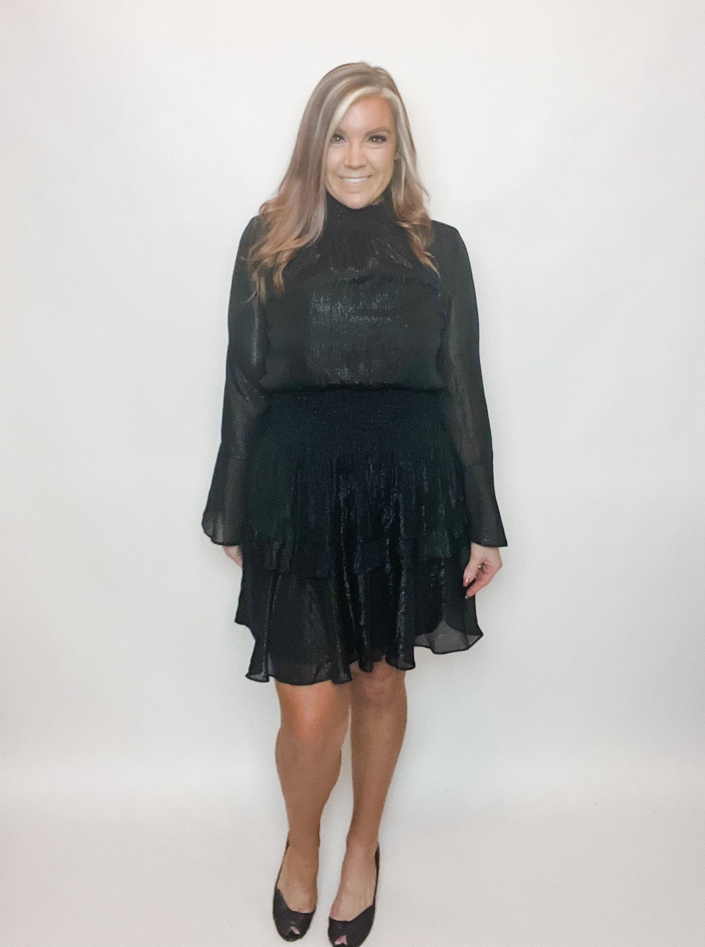 Metallic Tiered Dress - 1 large left