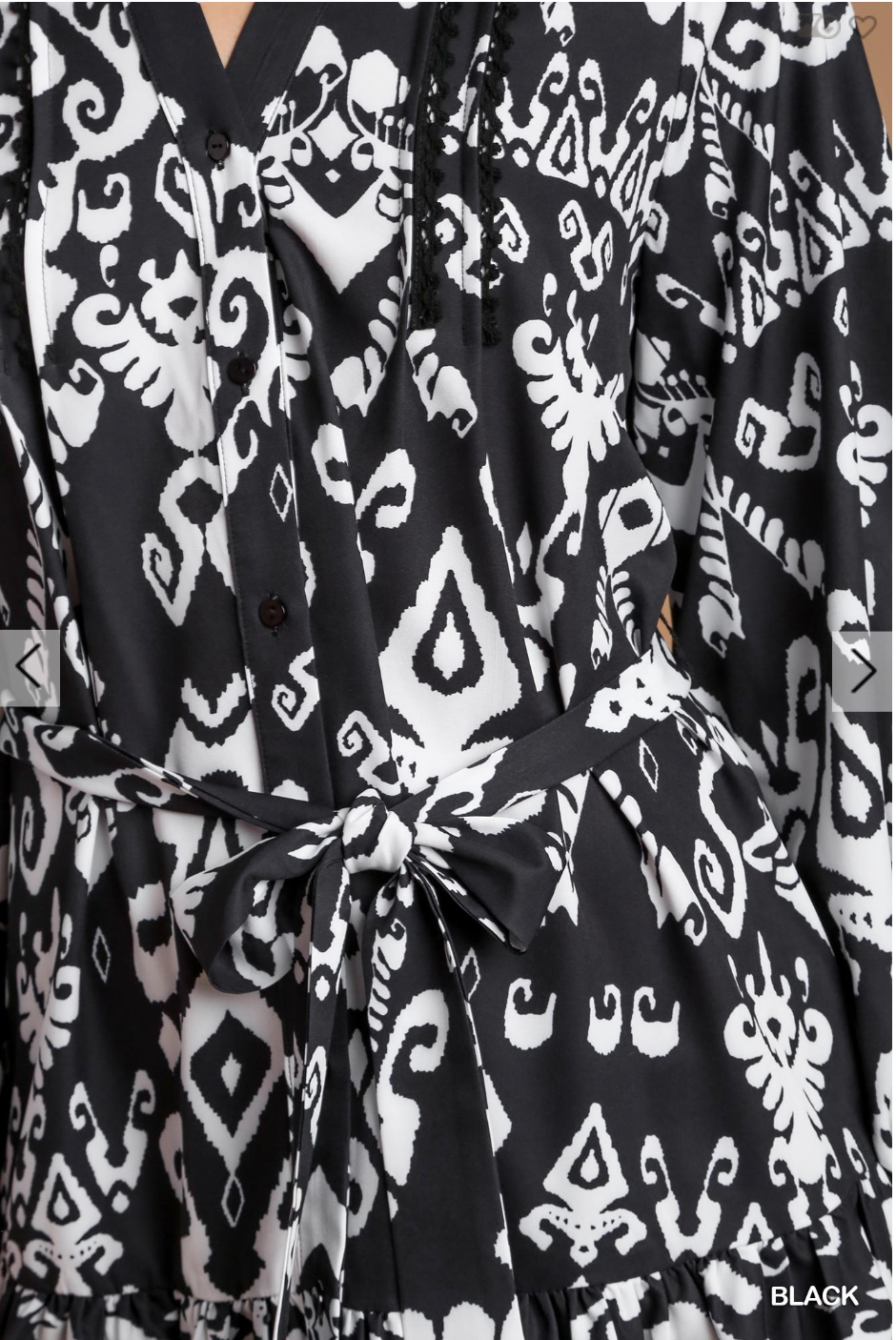 Mix Print Black Dress