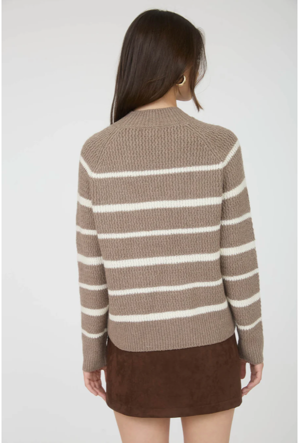 Stripe High Neck Knit Sweater