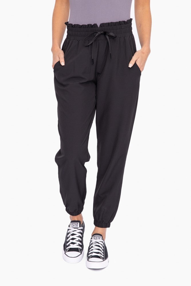 Cuffed Essential High Waisted Joggers |BLACK| - 1 small left