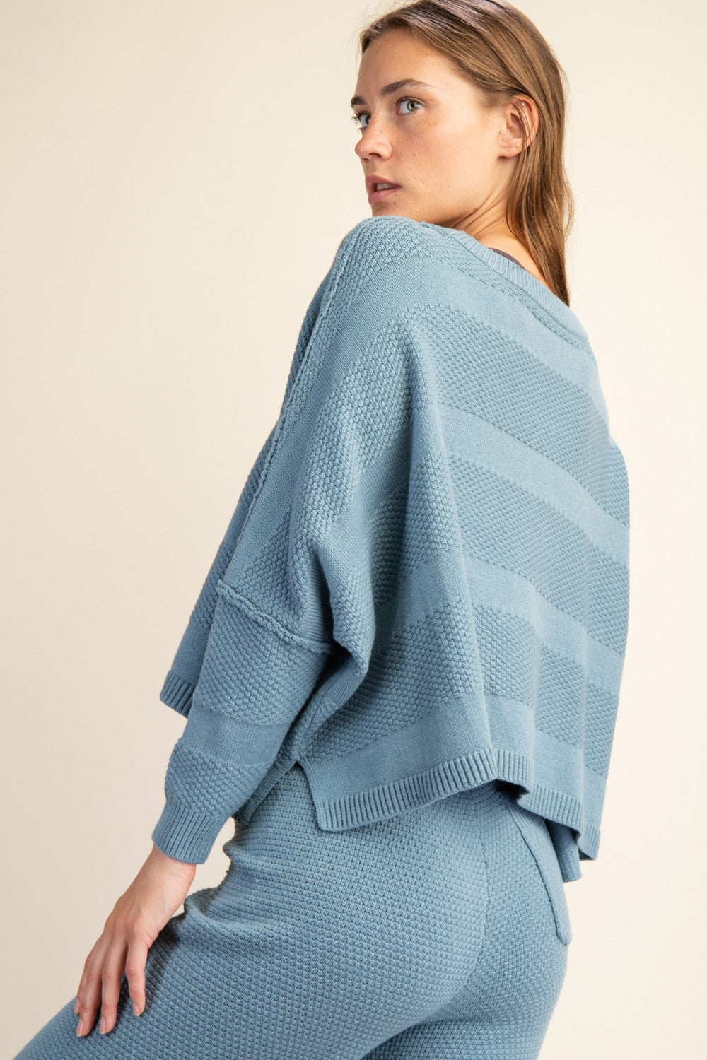 Oversized Sweater Set |Ocean Blue|