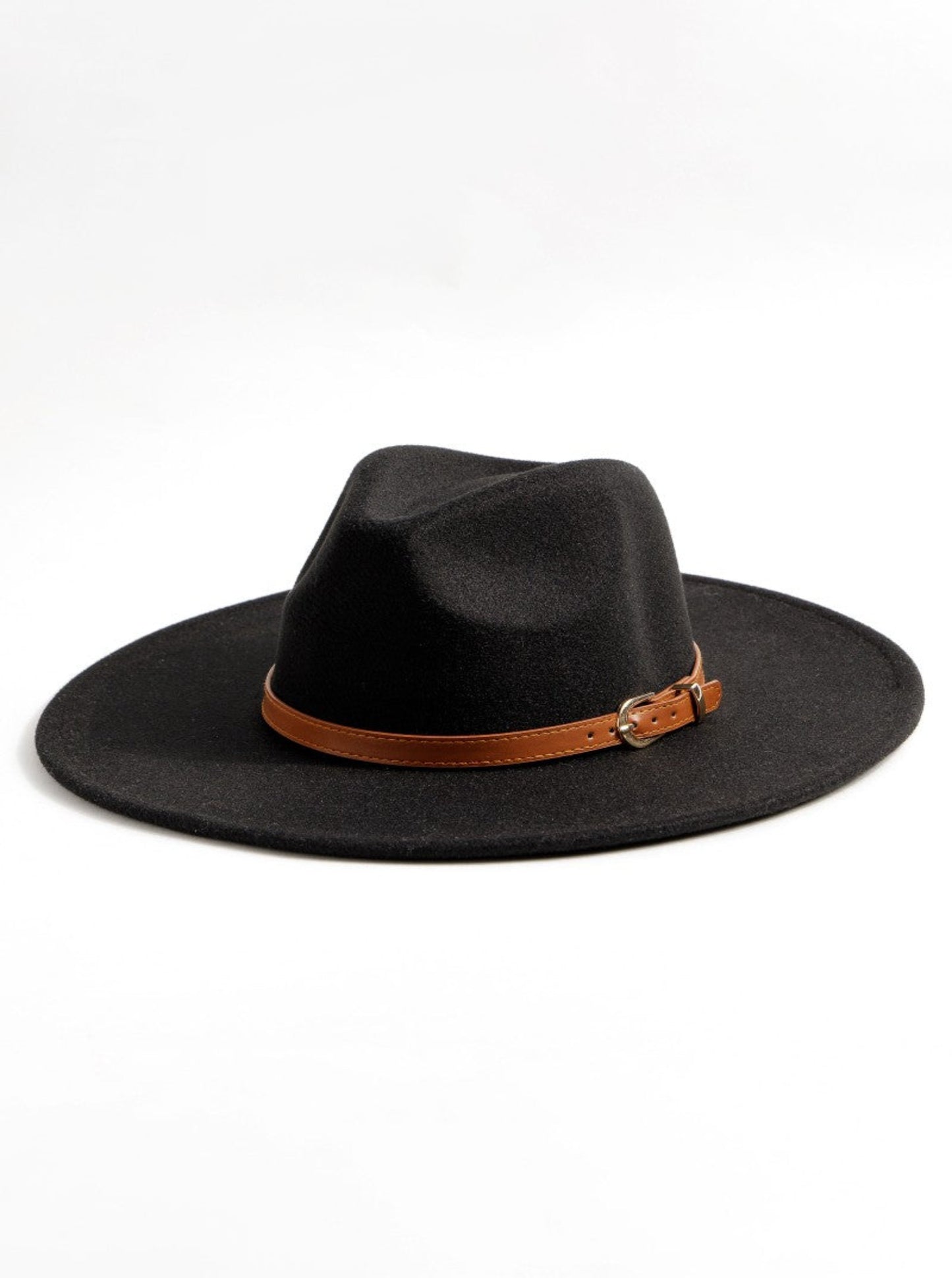 Leather Belt Strap Fedora Hat - 1 left
