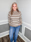 Stripe High Neck Knit Sweater