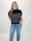 Striped Drop Shoulder Knit Sweater