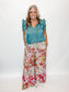 Floral Wide Leg Pants |ROSE|