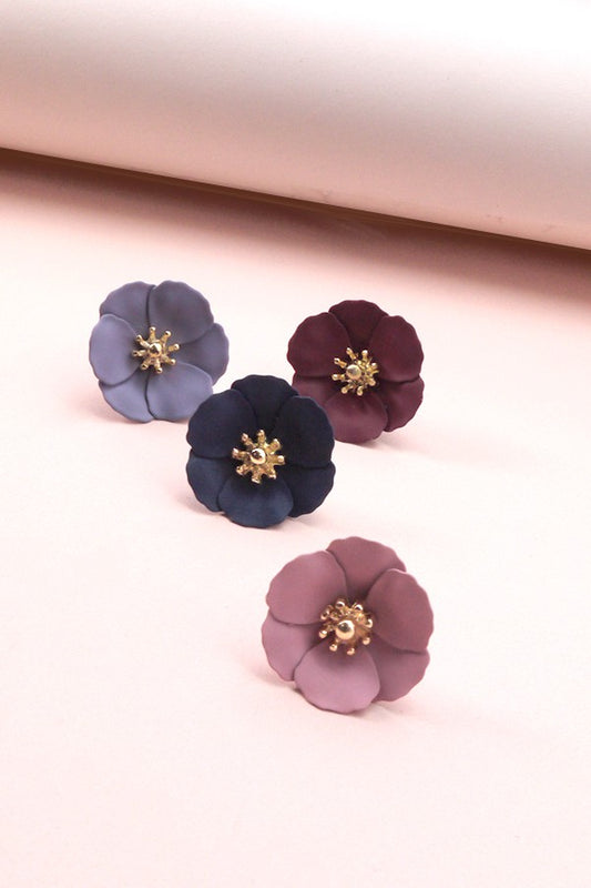 Matte Flower Stud Earrings