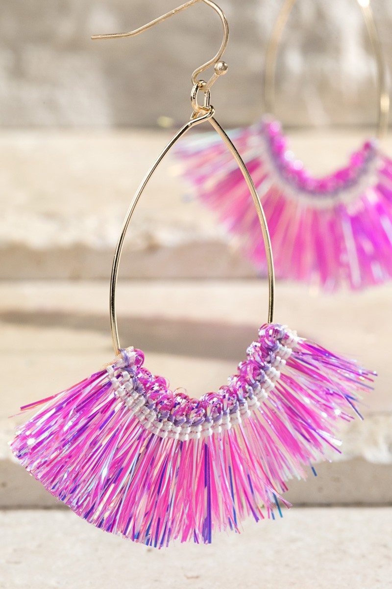 Foil Thread Tassel Earrings