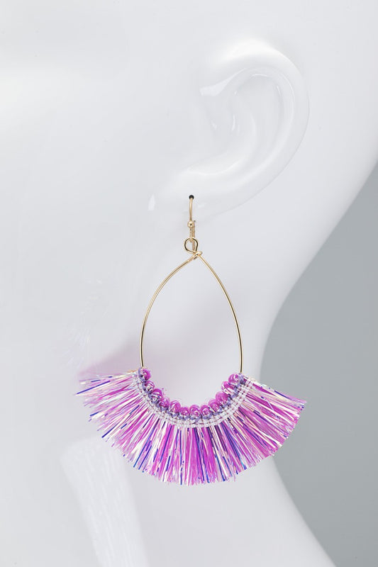 Foil Thread Tassel Earrings