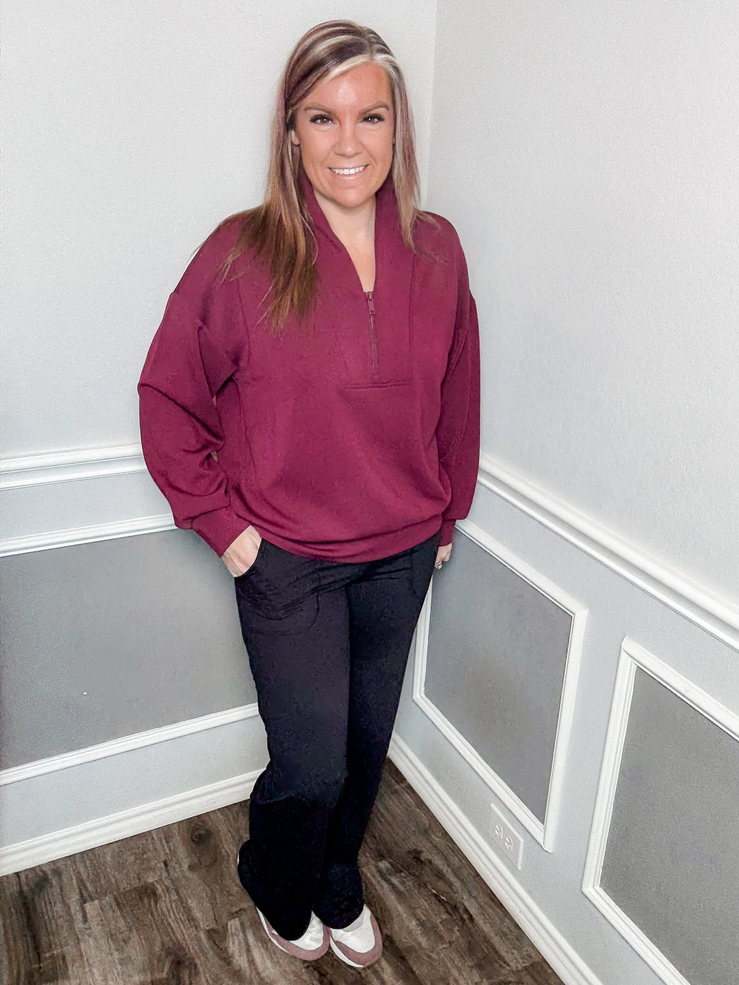 Scuba Luxe Pullover |WINE|