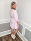 Front Tie Button Down Dress |PINK|