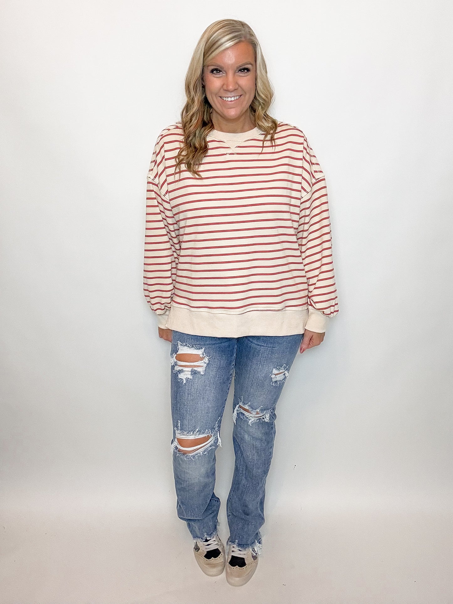 Striped Oversized Knit Top