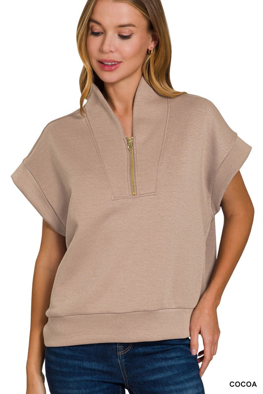 Scuba High Neck Half Zip Top