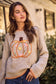Pumpkin Floral Embroidered Sweater