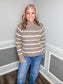 Stripe High Neck Knit Sweater