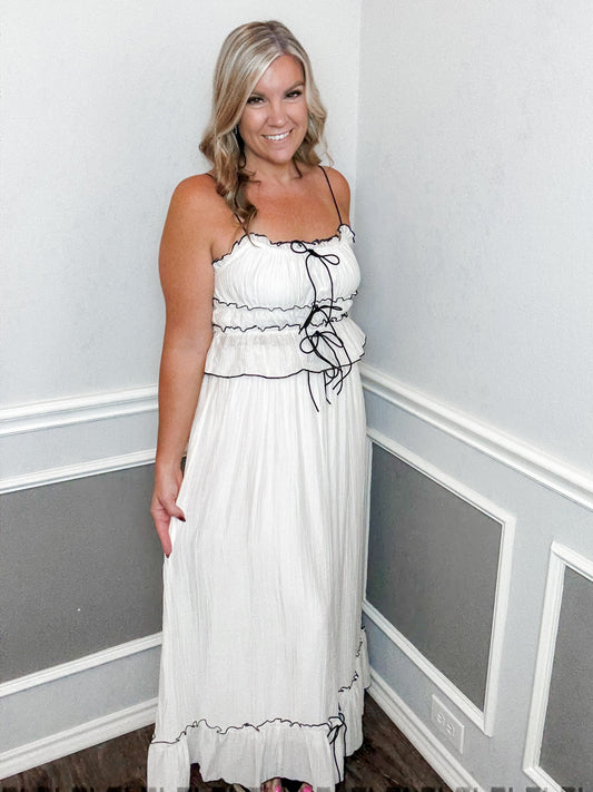 Bow Tie Ruffle Top and Skirt Set