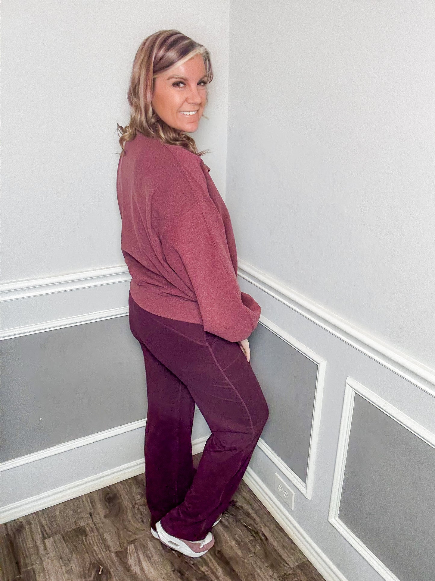 Butter Soft Straight Yoga Pants |WINE|
