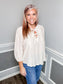 Front Tie Pleated Top |BEIGE|