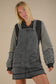 Oversized Floral & Stripe Casual Knit Top |BLACK|