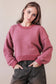 Two Tone Textured Knit Casual Sweater Top