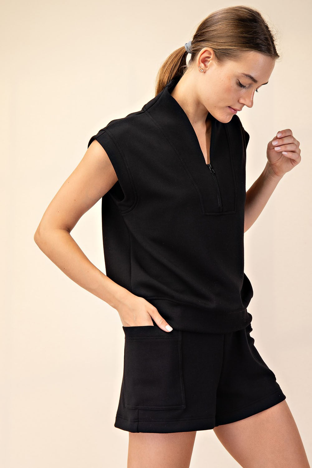 Modal Scuba Luxe V-neck Sleeveless Top