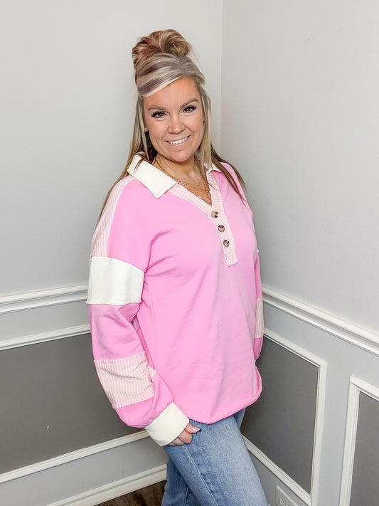 Color Block Oversized Top