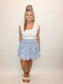 Blue Rose Mini Skirt