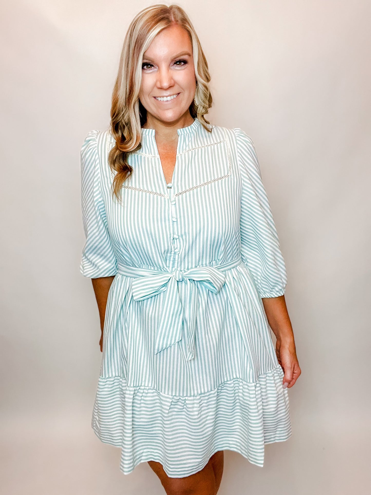 Front Tie Button Down Dress