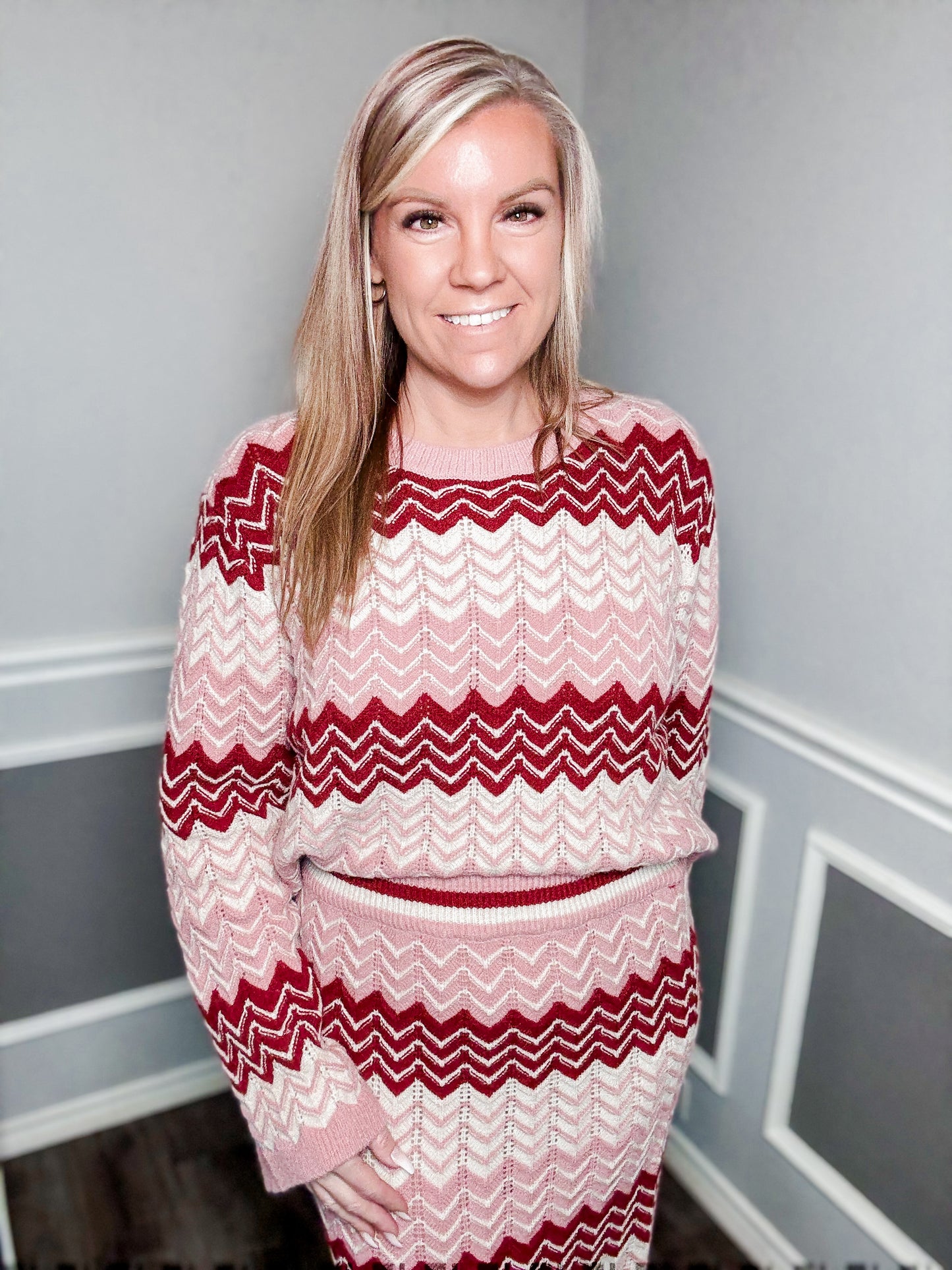 Multi-Color Chevron Sweater Top