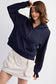 French Terry Cropped Hoodie |Navy|