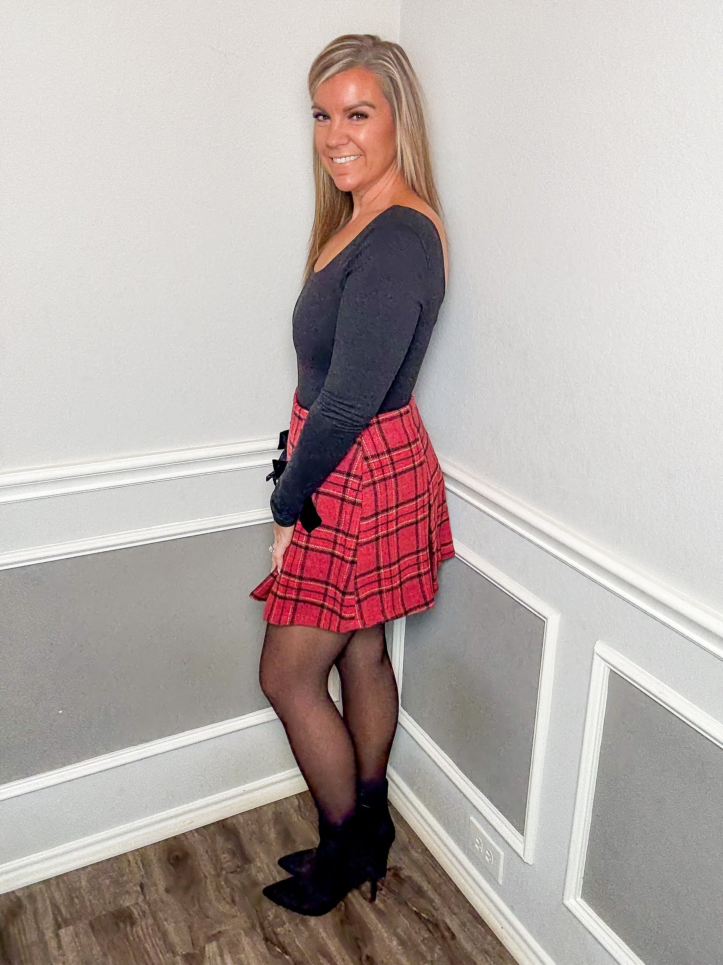 Velvet Bow Holiday Skort