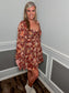 Floral Sweetheart Neck Mini Dress