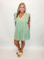 Sage Linen Mini Dress