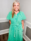 Mineral Wash Midi Dress |GREEN|