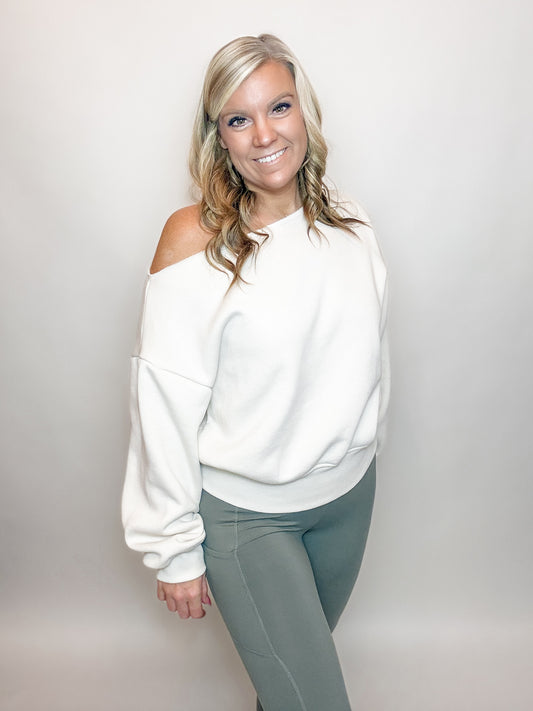 Fleece Off the Shoulder Sweatshirt